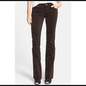 Kut from the Kloth - brown velvet Natalie high rise bootcut